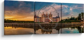 Tablou cu castel (cu ceas) (90x30 cm)
