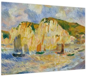 Tablou pe sticlă - Auguste Renoir, Sea and Cliffs, reproducere (70x50 cm)