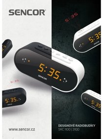 Ceas deșteptător radio cu afișaj LED și proiector 5W/230V alb Sencor