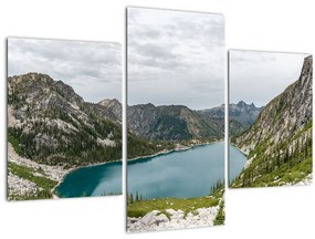 Tablou cu lac în munți (90x60 cm)