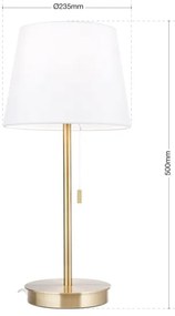 Lampă de masă cu port USB Orion LA 4-1205/1 LUDWIG 1xE27/40W/230V alb/auriu