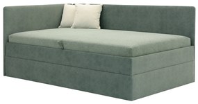 Pat matrimonial 110 cm Optoman (verde) (cu somieră și saltea) (cu sp. depozitare). 1098579