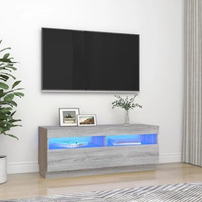 Comoda TV cu lumini LED, gri sonoma, 100x35x40 cm sonoma gri, 100 x 35 x 40 cm, 1