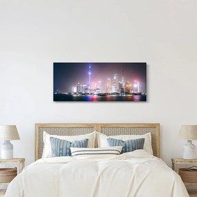 Tabloul Shangai nocturn (120x50 cm)