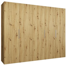 Dulap de haine 250 cm Mirabella 1 (Stejar artisan + Cașmir). 1126370