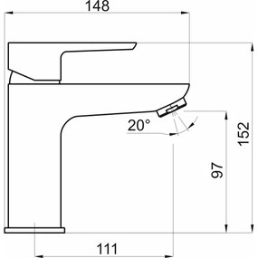 Baterie de lavoar Novaservis METALIA ECO 15,2 cm negru mat