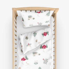 Goldea lenjerie pătuț din 100% bumbac - crăciun tradițional 90 x 130 și 40 x 60 cm