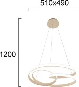 Lustră LED suspendată pe cablu RIBBON LED/42W/230V bej
