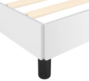 Cadru de pat cu tablie, alb, 100x200 cm, piele ecologica Alb, 100 x 200 cm