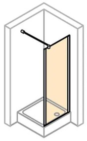 Paravan de dus Walk In Mediterraneo, Foxy, 90 x 200 cm, easy clean, crom, W01SC01-90-V1