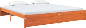 vidaXL Cadru de pat Maroniu cerat 200 x 200 cm Lemn de pin masiv
