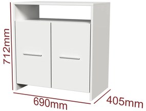 Comoda Luiza, culoare alb, 69 x 71 x 40 cm