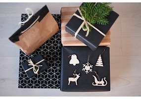 Set 10 decorațiuni de Crăciun din lemn Spira Medium