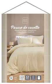 Lenjerie de pat fildeș pentru pat dublu, extinsă 240x220 cm Linella – douceur d'intérieur