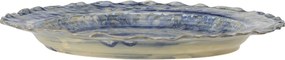 Platou de servire din ceramică albastră, cu finisaj artizanal, „Rowan", 27 x 2,5 cm