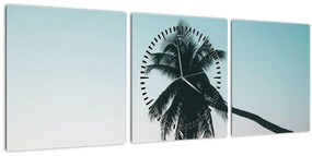 Tablou - Palmier la Bali (cu ceas) (90x30 cm)