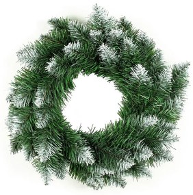 Coroniţă de Crăciun artificială, vârfuri albe, diam. 50 cm