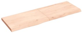 363574 vidaXL Poliță de perete, 120x40x(2-4)cm, lemn masiv de stejar netratat