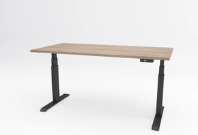 Birou reglabil pe inaltime TerrA7 BLACK- 2 motoare, profil dreptunghiular, Negru (Dimensiune blat: 120x60 cm, Culoare blat: Alb 25mm)