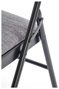Scaun pliabil Dover, gri / negru