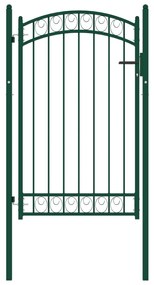 Poarta de gard cu arcada, verde, 100x150 cm, otel Verde, 100 x 150 cm