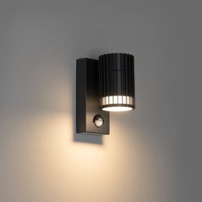 Lampa de perete exterioara de design neagra cu senzor de miscare IP44 - Boris