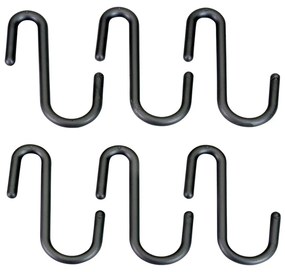Cârlige negre/gri 6 buc. de agățat din plastic City – Metaltex