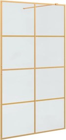 vidaXL Zid de duș walk-in Auriu 115 x 195 cm sticlă securizată