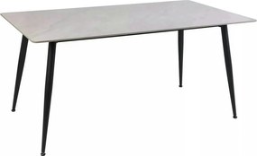 Masa RION, gri cu efect de marmura, ceramica/metal, 160x90x76 cm
