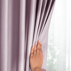 Draperie roz-deschis dimout (semi-opacă) din catifea 140x245 cm Eyelets – Restilo
