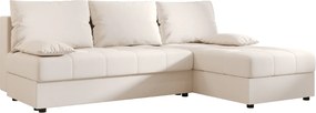 Coltar extensibil de colt VENORIA SLIM, crem, reversibil, 200x143 cm + 2 perne GRATUIT