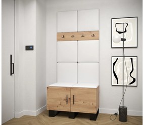 Set mobilier pentru hol Amanda 4 (Stejar artisan + Alb). 1085891