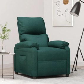 342456 vidaXL Fotoliu rabatabil, verde închis, material textil