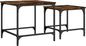 vidaXL Mese suprapuse de cafea, 2 buc, stejar afumat, lemn prelucrat