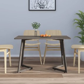 286092 vidaXL Masă de bucătărie, gri, 120x60x74 cm, MDF și fier
