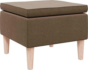 vidaXL Scaun cu picioare din lemn, maro, material textil