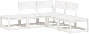 vidaXL Set canapea de grădină, 5 piese, alb, lemn masiv de pin