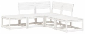 3216956 vidaXL Set canapea de grădină, 5 piese, alb, lemn masiv de pin