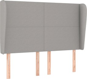 vidaXL Tăblie de pat cu aripioare gri deschis 147x23x118/128 cm textil
