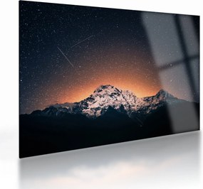 Tablou pe sticlă cu cerul nocturn și munți (70x50 cm)