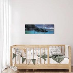 Tablou cu plaja (cu ceas) (90x30 cm)