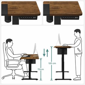 BII4 - Birou electric 120 cm, inaltime reglabila, masa office industriala - Maro