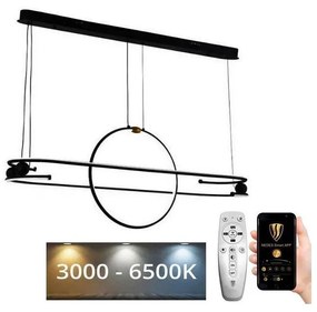 Lustră LED dimabilă pe cablu LED/95W/230V 3000-6500K + telecomandă