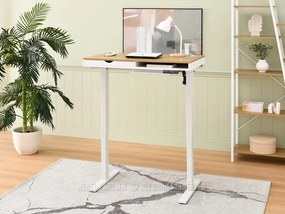 Masă PC Osto 100 (stejar alb + negru). 1109812