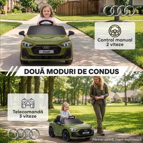 AIYAPLAY Mașină Electrică pentru Copii 12V Audi A5L cu Telecomandă, Baterie cu Litiu, 2 Motoare, Telecomandă, Verde | Aosom Romania