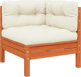 vidaXL Canapea de colț cu perne pentru grădină, maro ceruit