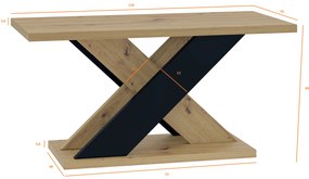 Masă de cafea Xalin (gri deschis + Negru). 1055277