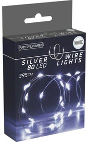 Sârmă luminoasă Silver lights 80 LED, alb rece, 395 cm