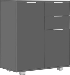 vidaXL Dulap, gri extralucios, 71x35x80 cm, lemn prelucrat