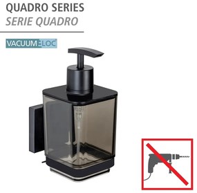 Dozator de săpun lichid negru autoadeziv din plastic 340 ml Quadro – Wenko